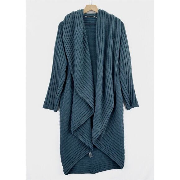 Soft Surroundings Sweater Womens *Small Blue Open Longline Cardigan Relaxed Cozy - Picture 1 of 14